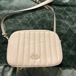 Beige Quilted Coach Purse